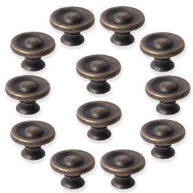 Perphin 783926316782 Bronze Vintage Dresser Knobs 12 Pack Antique Round Cabinet For Drawers