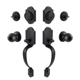 Pexfix 611624980632 Front Door Handle Set Heavy Duty Entry Lock Matte Black Entrance Han