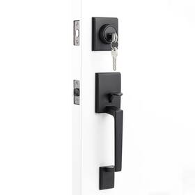 Pexfix 611624980700 Front Door Handle Set Heavy Duty Entry Lock Matte Black Entrance Han