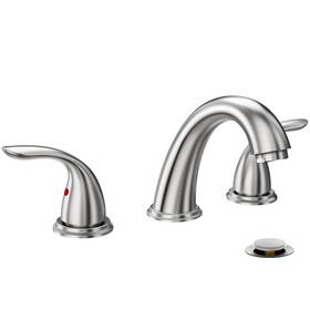 Hz-08-5-l-2 Phiestina 8 Inch 2 Handles 3 Holes Deck Mount Brushed Nickel Widespread Bathr