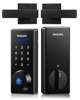 Philips 850048306745 Front Door Lock Set Electronic Fingerprint With 2 Lever Handles