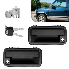 Xb-2229wk Pnkauto New Upgrade Metal Exterior Front Door Handles With Locks Textured Black