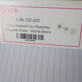 L46.122.622 Portals Counterpoint With Rosettes Double Knob Matte Black Metal Round
