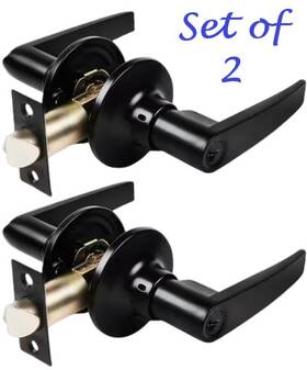 Lev11x Premier Lock Entry Straight Lever Lockset Matte Black 2 Sets Keyed Alike