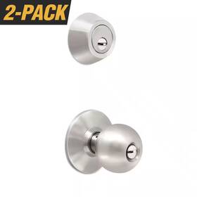 Premier Lock 313034991948 High Security Stainless Steel Combo Set With Keyed-alike Door Knob And Dead