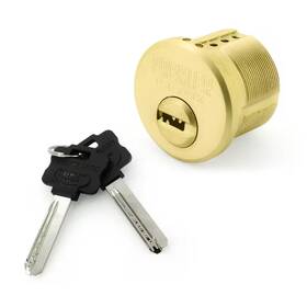 Premier Lock 313110614679 1 Inch High Security Mortise Cylinder Brass Finish Pack Of 2 Keyed Alike