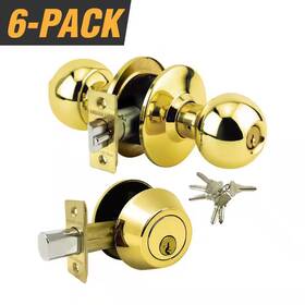 Premier Lock 445047364303 Brass Grade 3 Combo Set With Entry Door Knob And Deadbolt 36 Sc1 Keys Tota