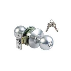 Premier Lock 594638772333 Stainless Steel Grade 3 Entry Door Knob With 2 Sc1 Keys