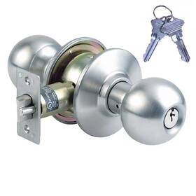 Premier Lock 726084301634 Stainless Steel Grade 2 Entry Door Knob With Sc1 Keys