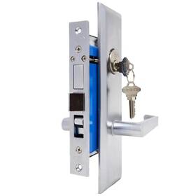 Premier Lock 726084705654 Satin Chrome Mortise Entry Handle Right Hand Set With 2.5 Inch Backset And 2