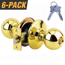 Gr3br-6 Premier Lock Brass Grade 3 Storeroom Door Knob With 12 Sc1 Keys 6-pack Keyed Alike Gr3br-6 Premier Lock Brass Grade 3 Storeroom Door Knob With 12 Sc1 Keys 6-pack Keyed Alike