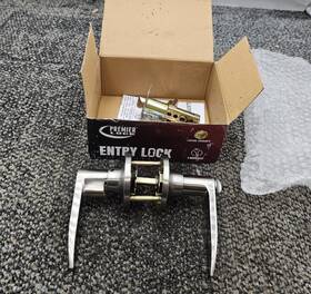 Premier Lock Lev02x Qty 2 Entry Door Lever Nickel For 1-3/8 Inch - 1-3/4