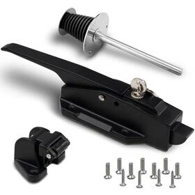 Preruner 797422029879 Walk In Cooler Door Handle Latch Kit Mystic Black Flush Mount 1/8 Inch To1/4 Offset