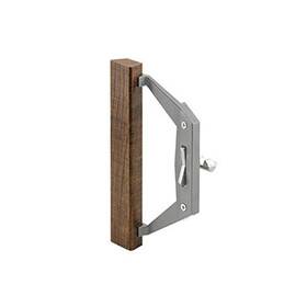 Prime-line 049793010254 C 1025 Gray Diecast Sliding Door Handle With Wood Pull Single Pack