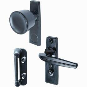 K-5001 Prime-line Tulip Knob Latch Black 1-3/4 In Mounting Holes Durable Aluminum Night Lock