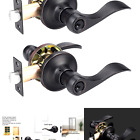 Probrico 2 Pack Entrance Lever Door Handle Oil Rubbed Bronze Entry Levers