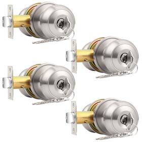 Probrico 710328645011 4 Pack Keyed Alike Locks Entry Door Knobs Exterior Entrance Locksets