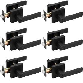 Probrico 710328650275 6 Pack Black Entry Knob Combo Keyed Alike Heavy Duty Entrance Door Lever E