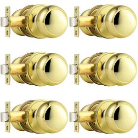 Probrico 715020339374 Passage Door Knobs Polished Brass Interior Hall/closet Handles