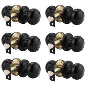 Probrico 715776432374 6 Pack Round Passage Door Knob Non-locking Knobs Keyless Doorknobs Interio