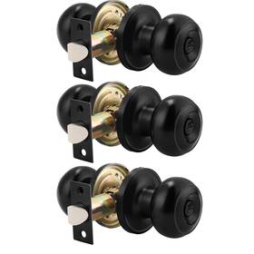 Probrico 715776791495 3 Pack Round Privacy Door Knobthumb Turn Lock On The Inside Keyless