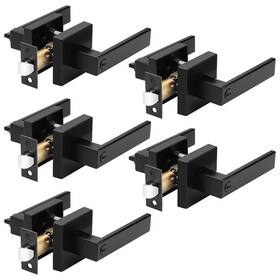 Probrico 716955853560 5 Pack Privacy Door Handles Heavy Duty Matte Black Lever Hardware Keyles
