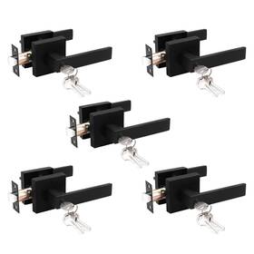 Probrico 716955853744 5pack Entry Door Lever With Lock And Keyentrance Handles For Office Fro