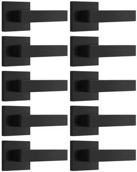 Probrico 716955853829 Door Lever Dummy Handle 10 Pack Black Square Pull Closets French Doors