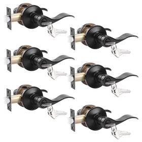 Probrico 717332813986 6 Pack Keyed Alike Entry Door Lever Lock With 3 Combo Keys Locking Ha