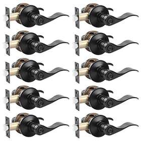 Probrico 717332819131 10-pack Oil Rubbed Bronze Privacy Door Levers - Bed/bath Lock Set