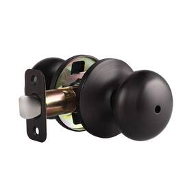 Probrico 718399340347 Flat Ball Privacy Door Knob Oil Rubbed Bronze Bed/bath Interior Lockset Key