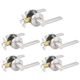 Probrico 718399698387 Stain Nickel Keyless Passage Door Levers Interior Locks For Hall Or Closet Flat
