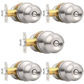 Probrico 718399850631 Brushed Nickel Doorknob Round Ball Privacy Knobs Interior Keyless Door Lock
