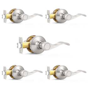 Probrico 718399884261 Passage Door Levers Hall/closet Handles Satin Nickel Keyless Non-locking Inte