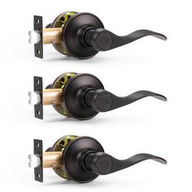 Probrico 718399887576 Passage Keyless Door Lock Lever Handles Interior Oil Rubbed Bronze Locksets 3