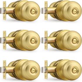 Probrico 744110350005 Gold Door Knobs For Bedroom Bathroom Interior Knob With Round Bal