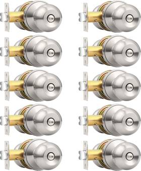 Probrico 744110970326 Bedroom Bathroom Door Knobs Brushed Nickel Handles Interior