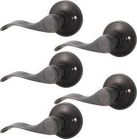 838dbr-dummy-lh Probrico 5 Pack Dummy Oil Rubbed Bronze Lever Handle Door Lock Knob Left Handed