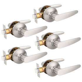 Probrico 941154029582 5 Pack Unlocking Passage Door Levers Keyless Handles With Satin Nickel