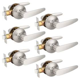 Probrico 941154029599 6 Pack Unlocking Passage Door Levers Keyless Handles With Satin Nickel Probrico 941154029599 6 Pack Unlocking Passage Door Levers Keyless Handles With Satin Nickel