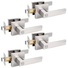 Probrico 941154036764 4 Pack Square Door Levers Locks Keyless Privacy Handles Locksets Interi