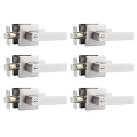 Probrico 941154036788 6 Pack Privacy Door Levers For Bed And Bath Satin Nickel Finish Square