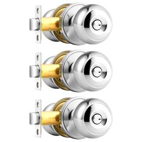 Probrico 941154038157 Polished Stainless Privacy Door Knobs Interior Keyless Fo