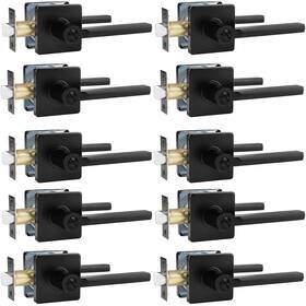 Probrico 941154038263 10 Pack Privacy Lever Black Door Handle Lock Keyless Square Locking