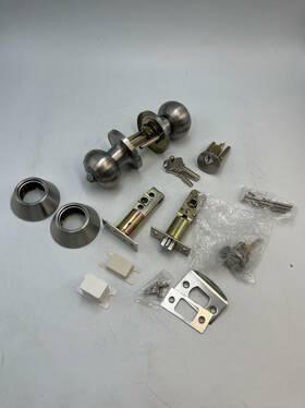 Probrico 941154041843 Keyed Alike Round Ball Entry Door Knob And Double Cylinder Deadbolt