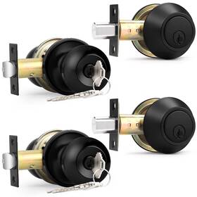Probrico 941154050272 Black Keyed Alike Entry Knobs Front Door Locks Exterior Lockset Single