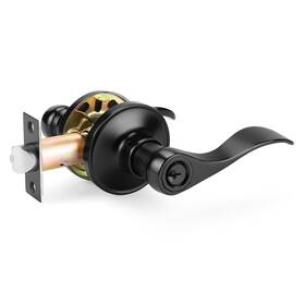 Probrico 941154080811 Matte Black Entry Lever Stainless Steel Wave Style Entrance Handle Exterior