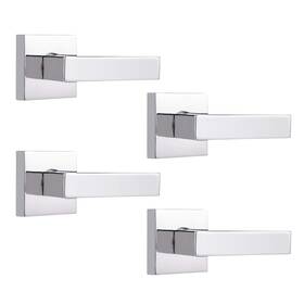 Probrico 941154090476 Square Interior Non-turning Door Levers Keyless Polished Chrome 1/2