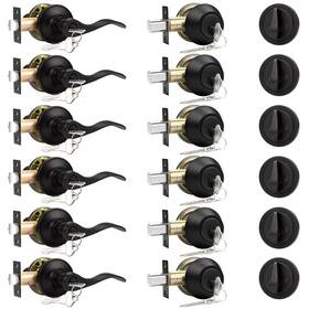 Probrico 972125735447 6 Sets-oil Rubbed Bronze Exterior Entry Lever And Single Cylinder Deadbolt Co