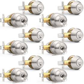 Probrico 972125735812 6 Pack-front Door Entry Knobs And Deadbolt Combination Setkeyed Alike Single Cy